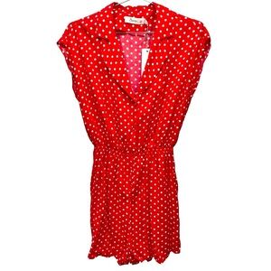 Red & White Polka Dot Shorts Romper Sunny Girl from ModCloth Lightweight Summer